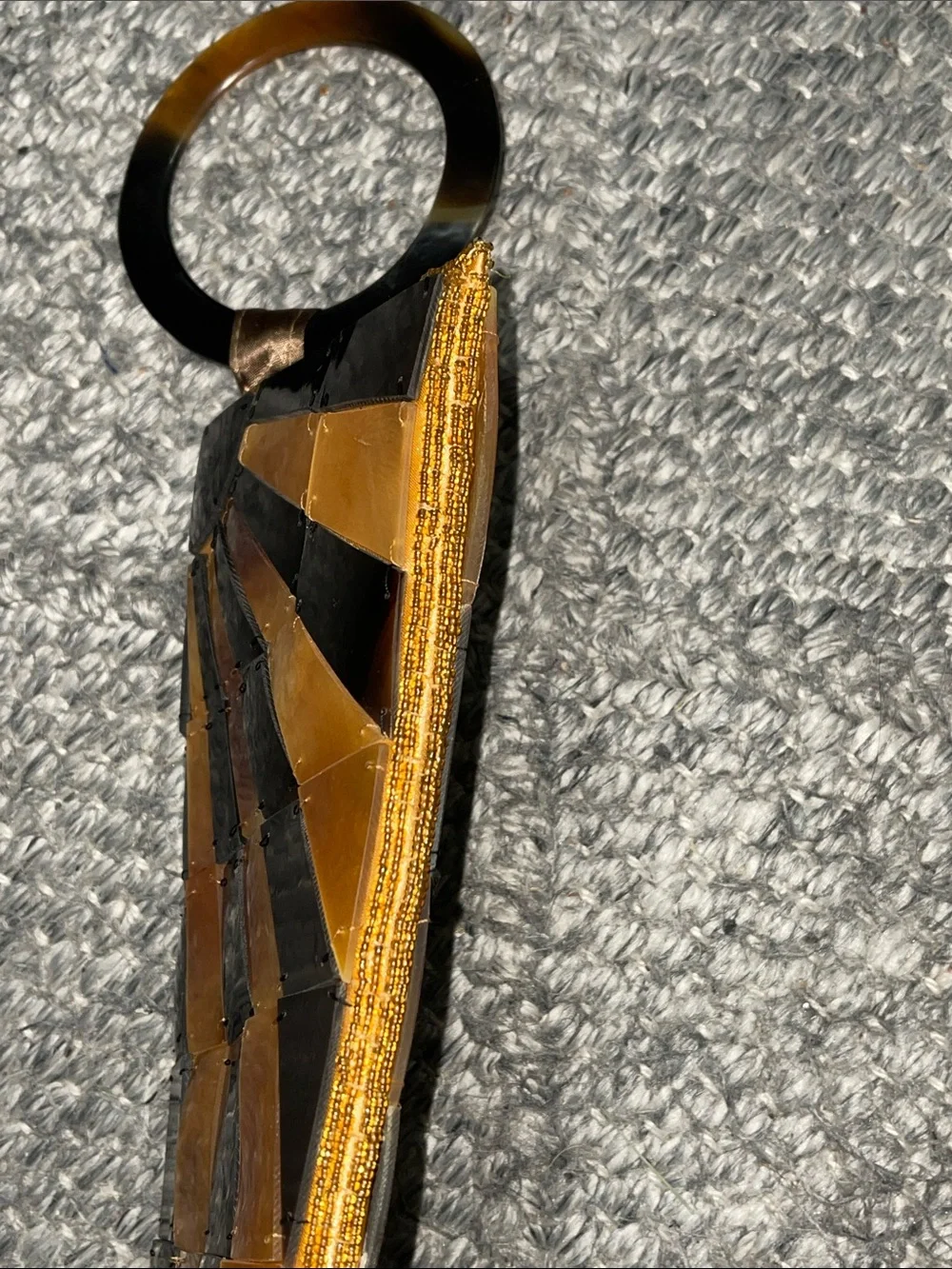 Vintage Sunburst Black and Amber Rectangular Clutch